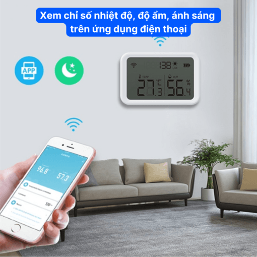 Cảm biến nhiệt độ & độ ẩm Mapro có màn hình hiển thị_app