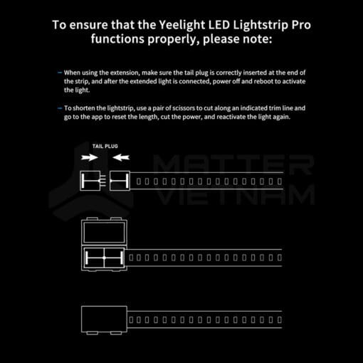 Lưu ý nối Yeelight Lightstrip Pro Starter