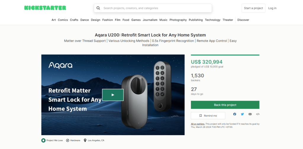 Aqara-Lock-U200-Kickstarter