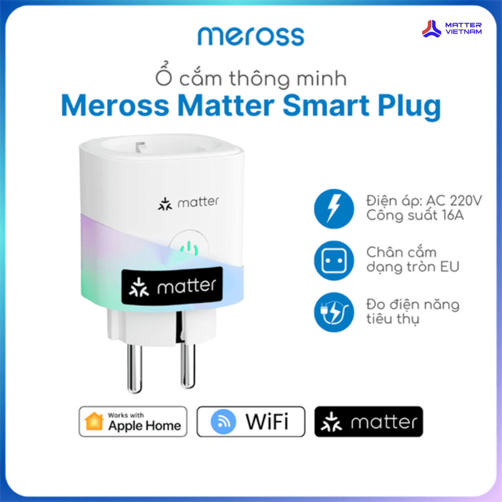 Ổ cắm thông minh Matter Meross MSS315 EU