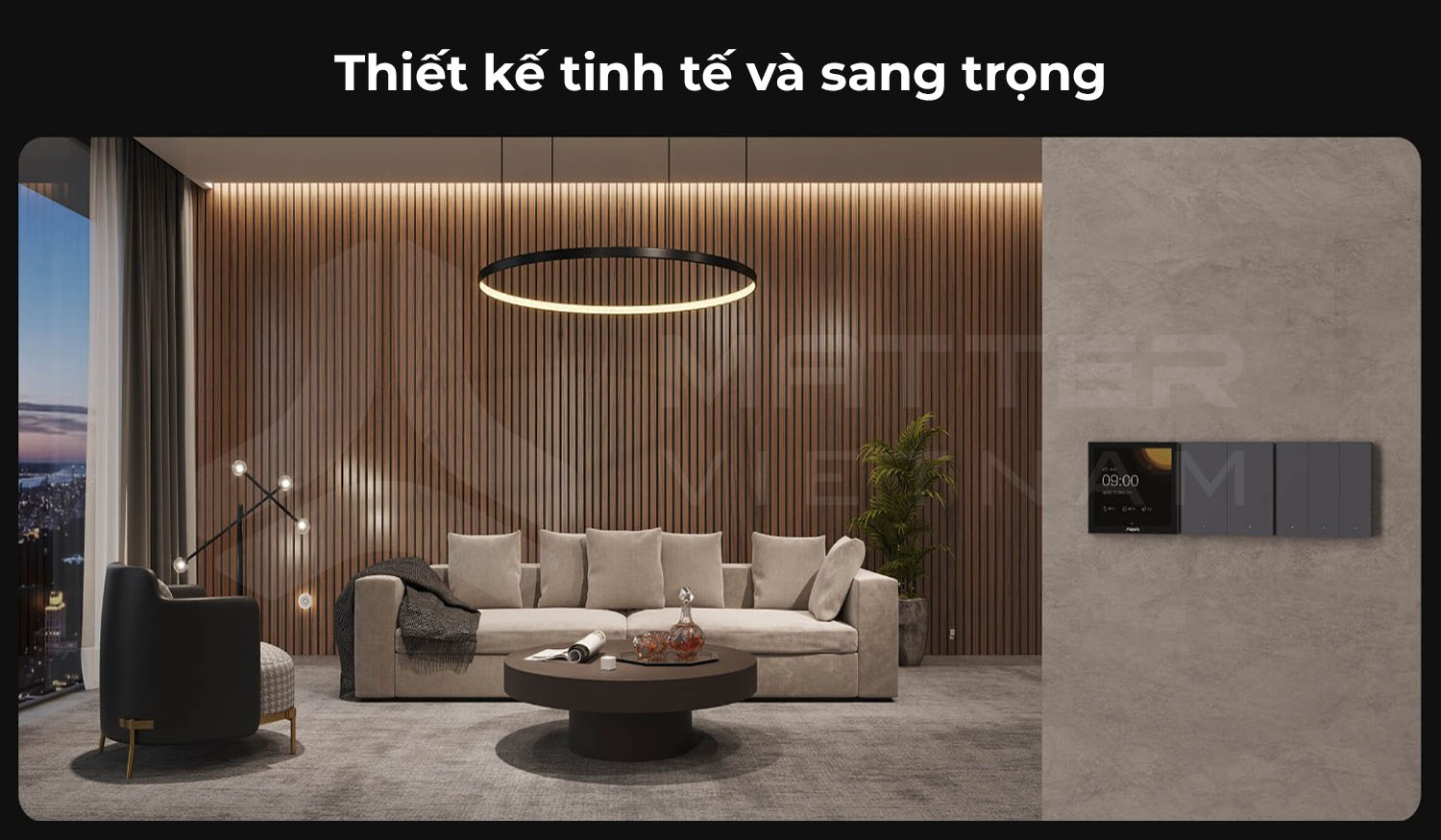 Công tắc vuông Aqara H1 Pro thiết kế tinh tết và sang trọng