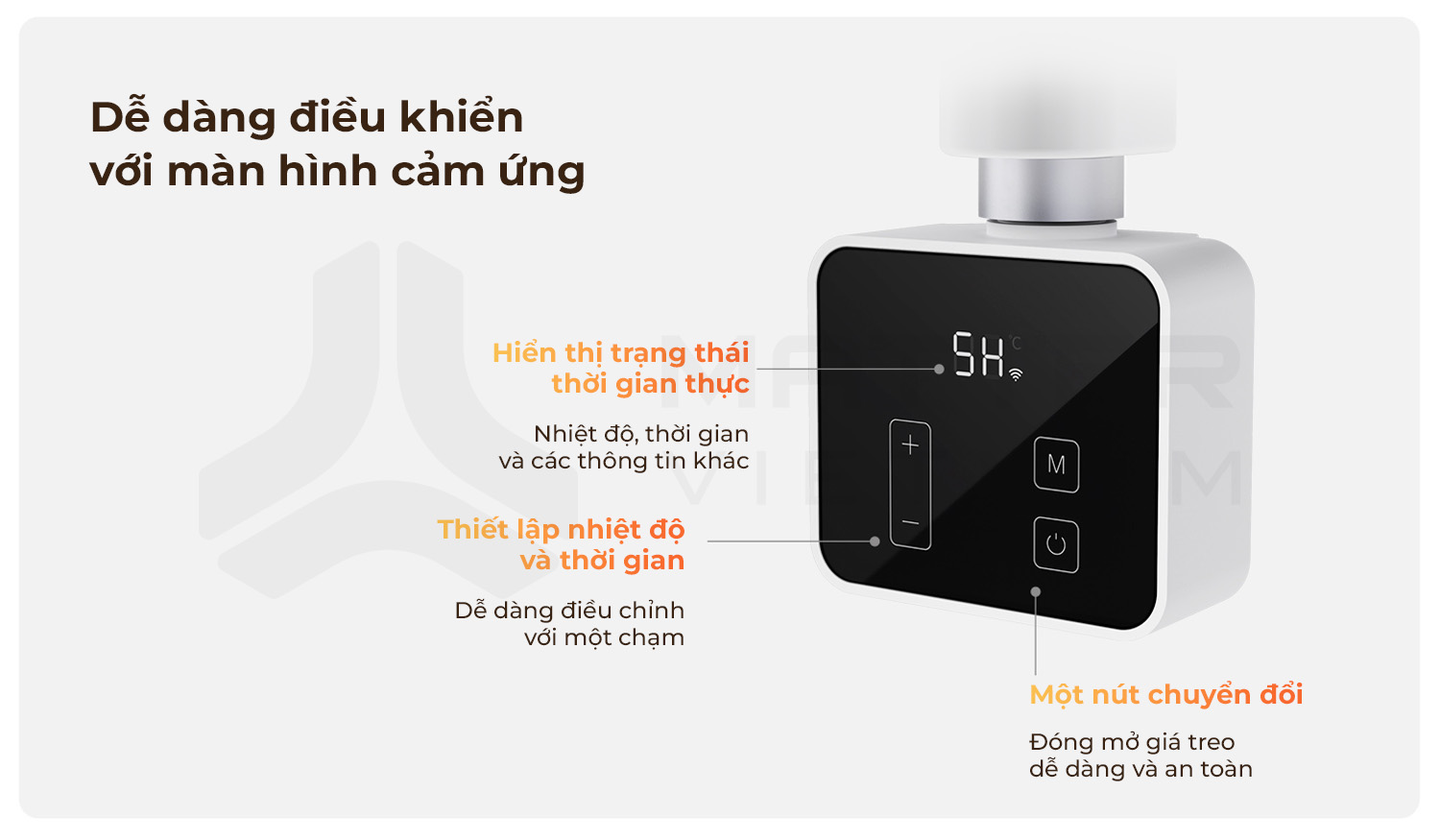 Giá treo sấy khăn thông minh Aqara H1 màn hình cảm ứng