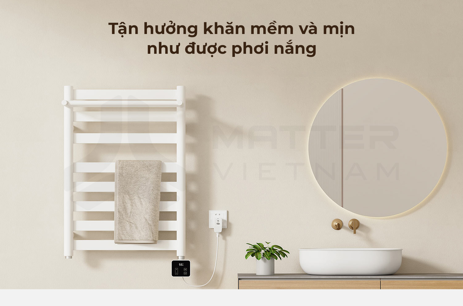 Tận hưởng với Giá treo sấy khăn thông minh Aqara H1