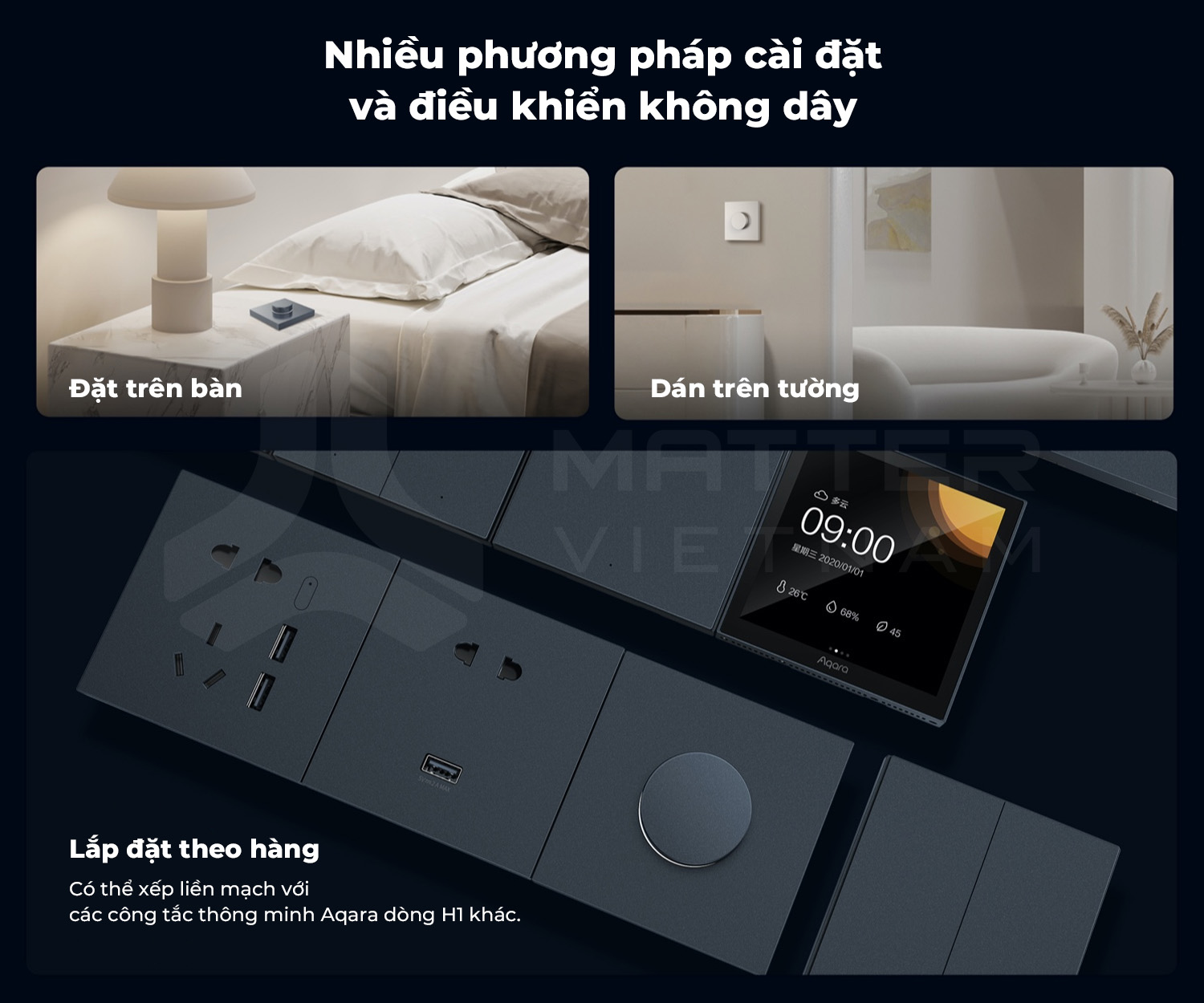 Công tắc không dây dimmer aqara h1 nhiều phương pháp cài đặt