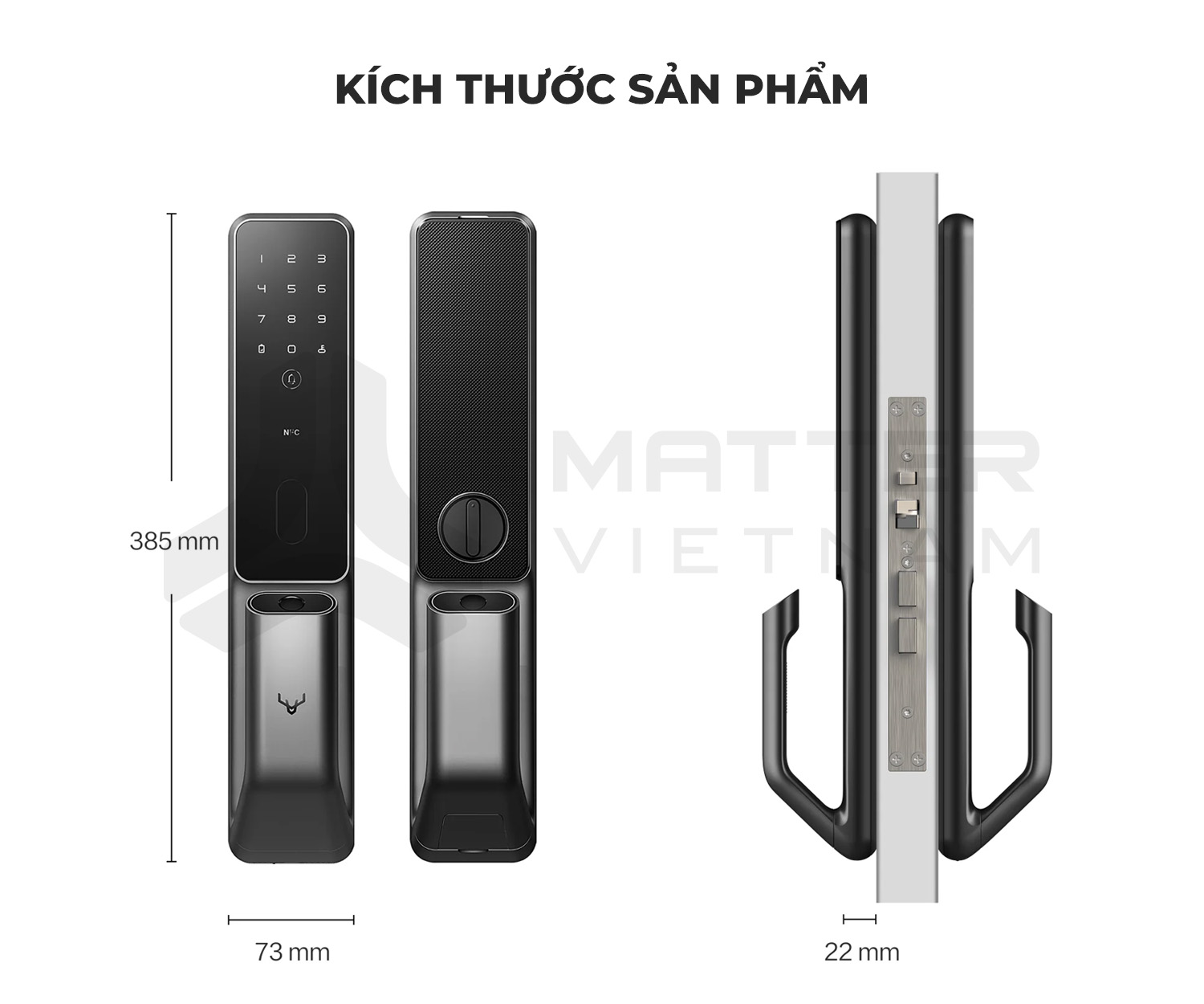 Khoá Xiaomi Lockin S30 Pro kich thước sản phẩm