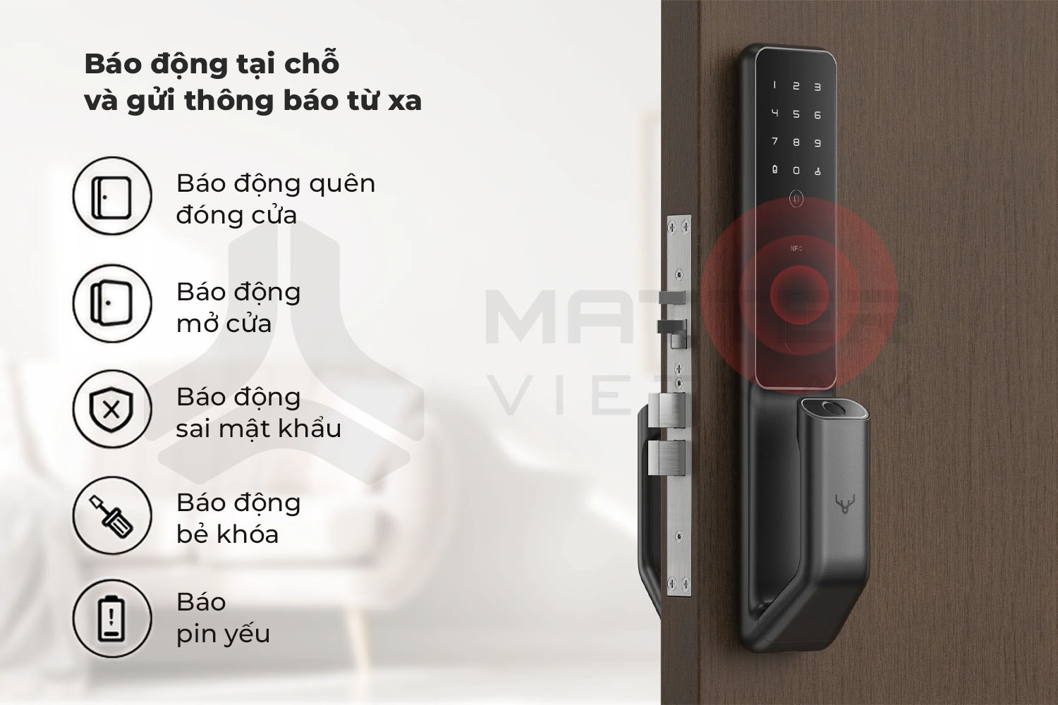 Khoá Xiaomi Lockin S30 Pro thông báo và báo động