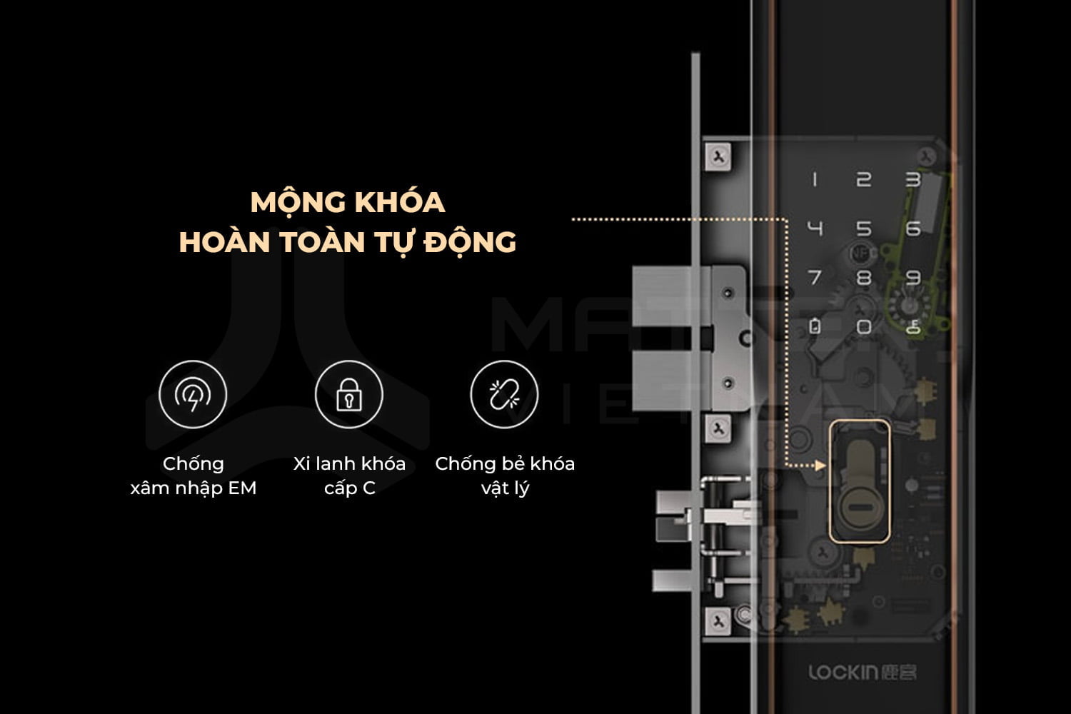 Khóa Xiaomi Lockin S50M Pro mở khóa tự động