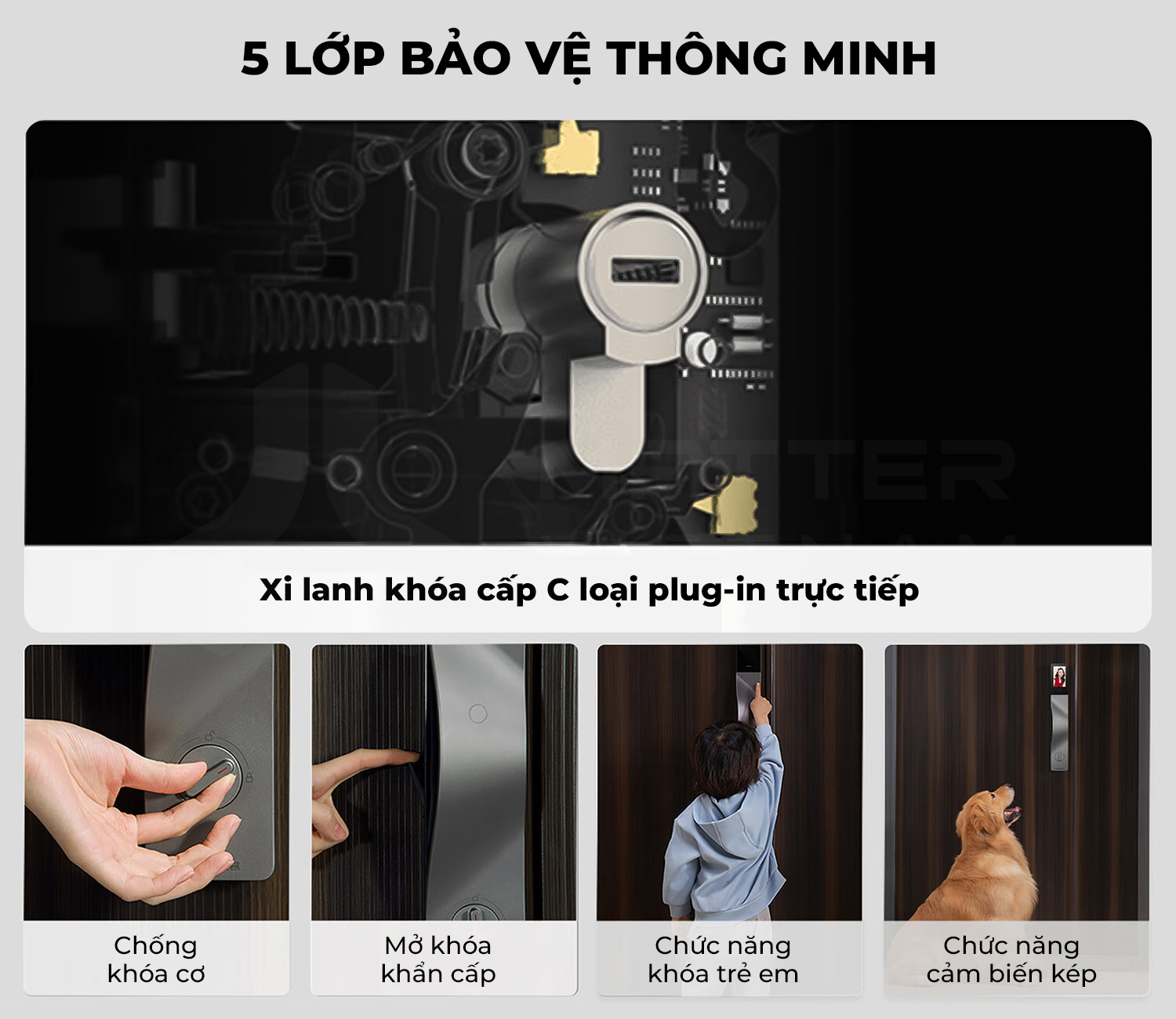 Khóa Xiaomi Lockin V5 Max 5 lớp bảo vệ