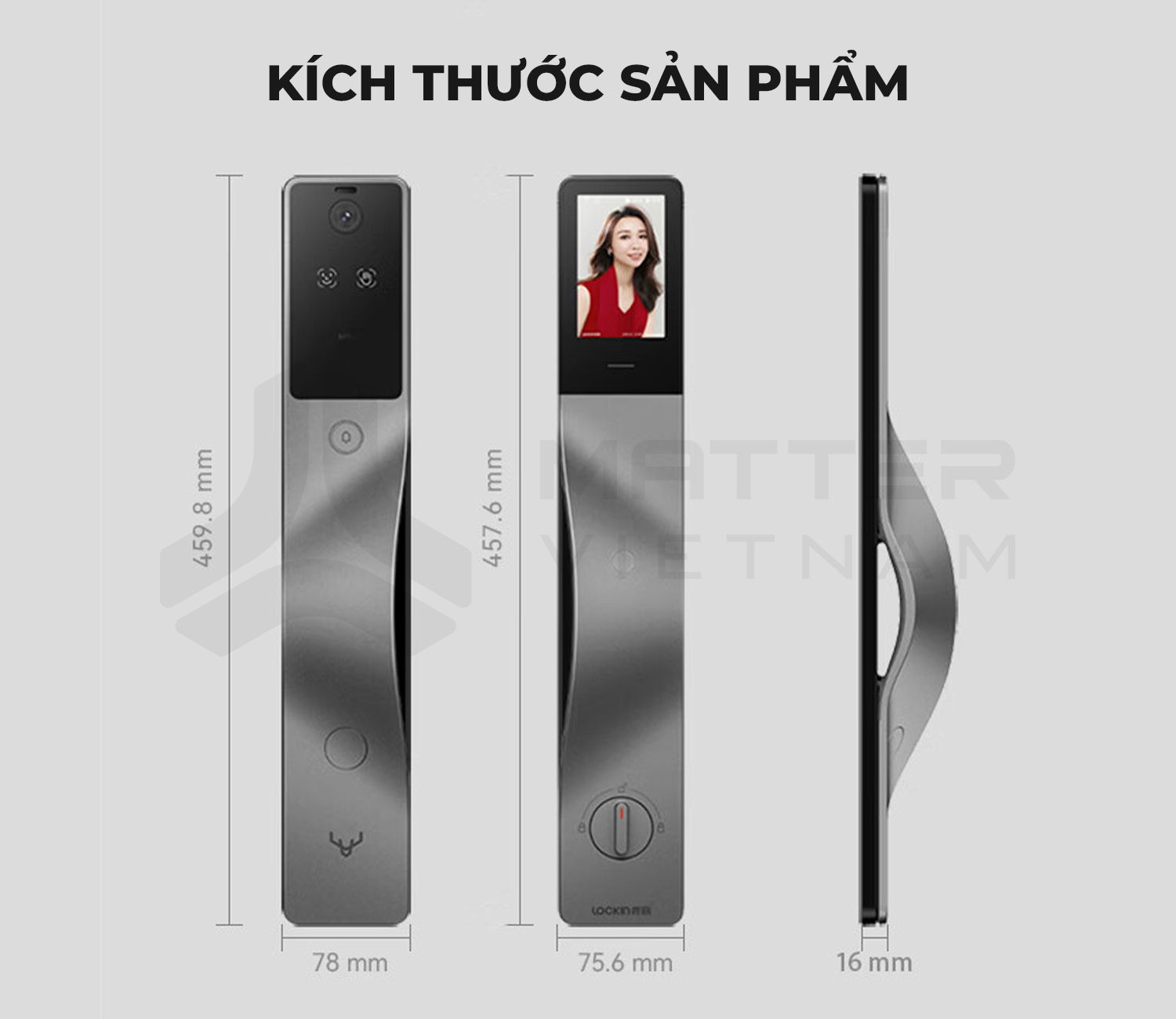 Khóa Xiaomi Lockin V5 Max kích thước sản phẩm