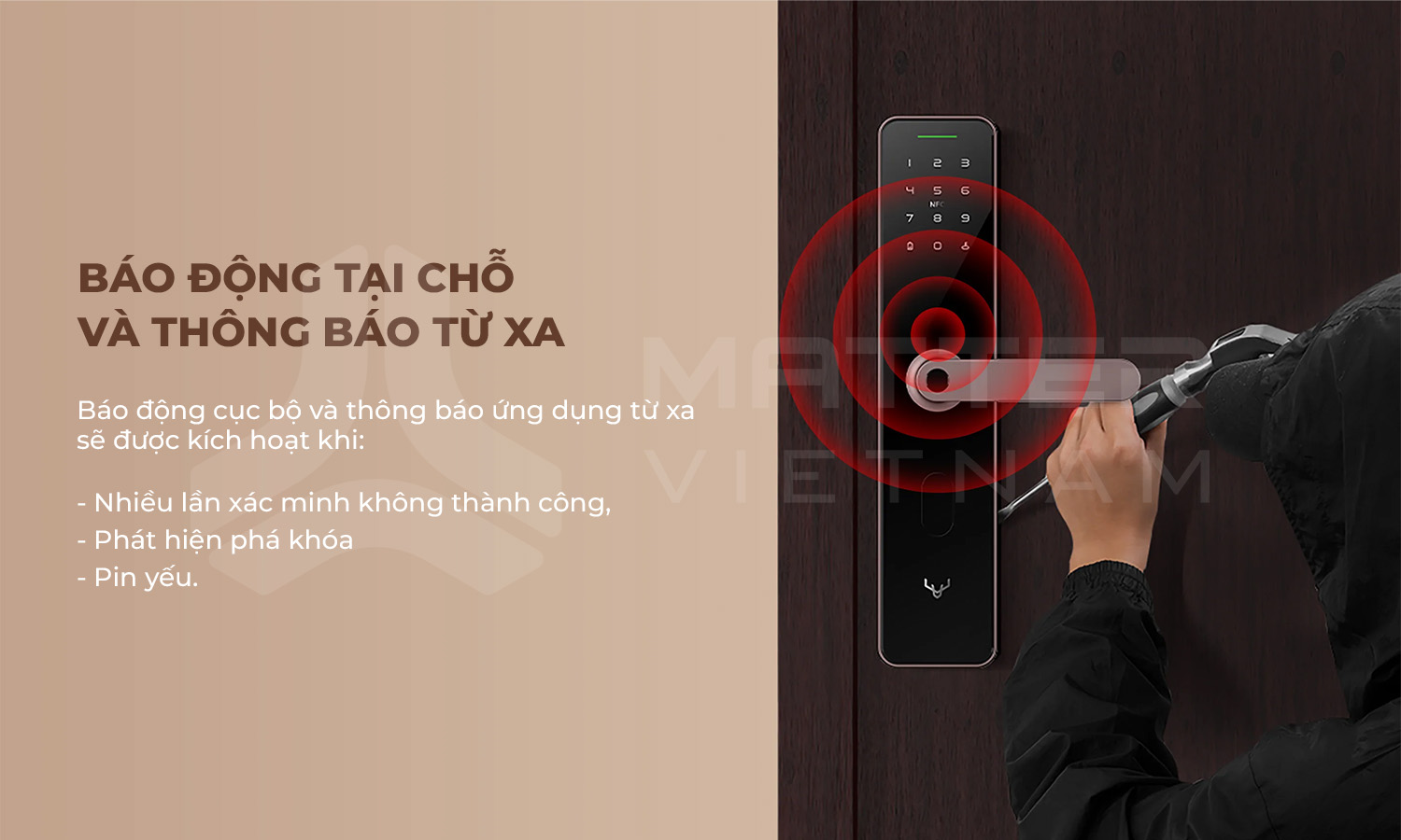 Khóa vân tay thông minh Xiaomi Lockin X1 báo động và thông báo