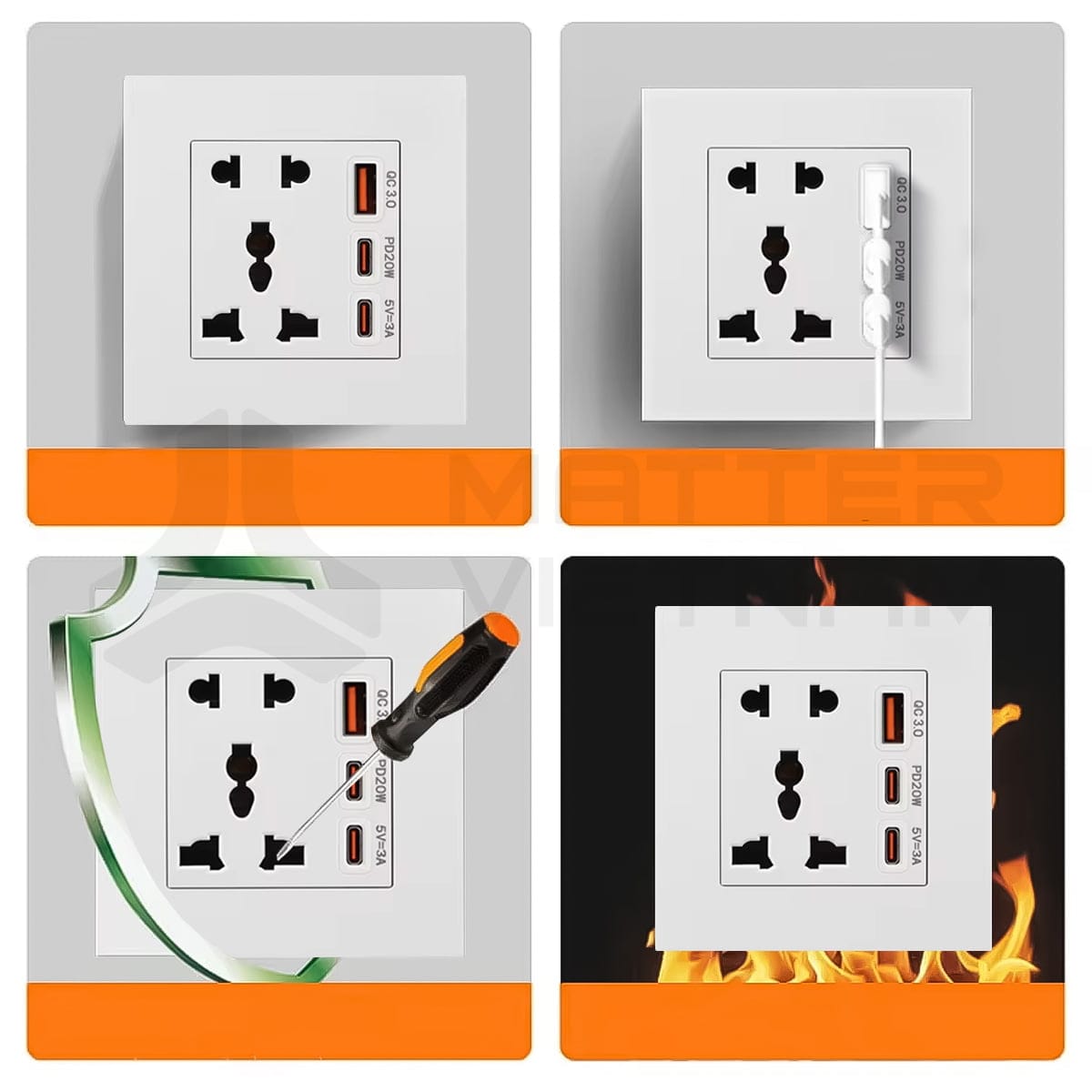 Mặt ổ cắm thích hợp cổng USB_Tính năng Mặt ổ cắm thích hợp cổng USB_Tính năng