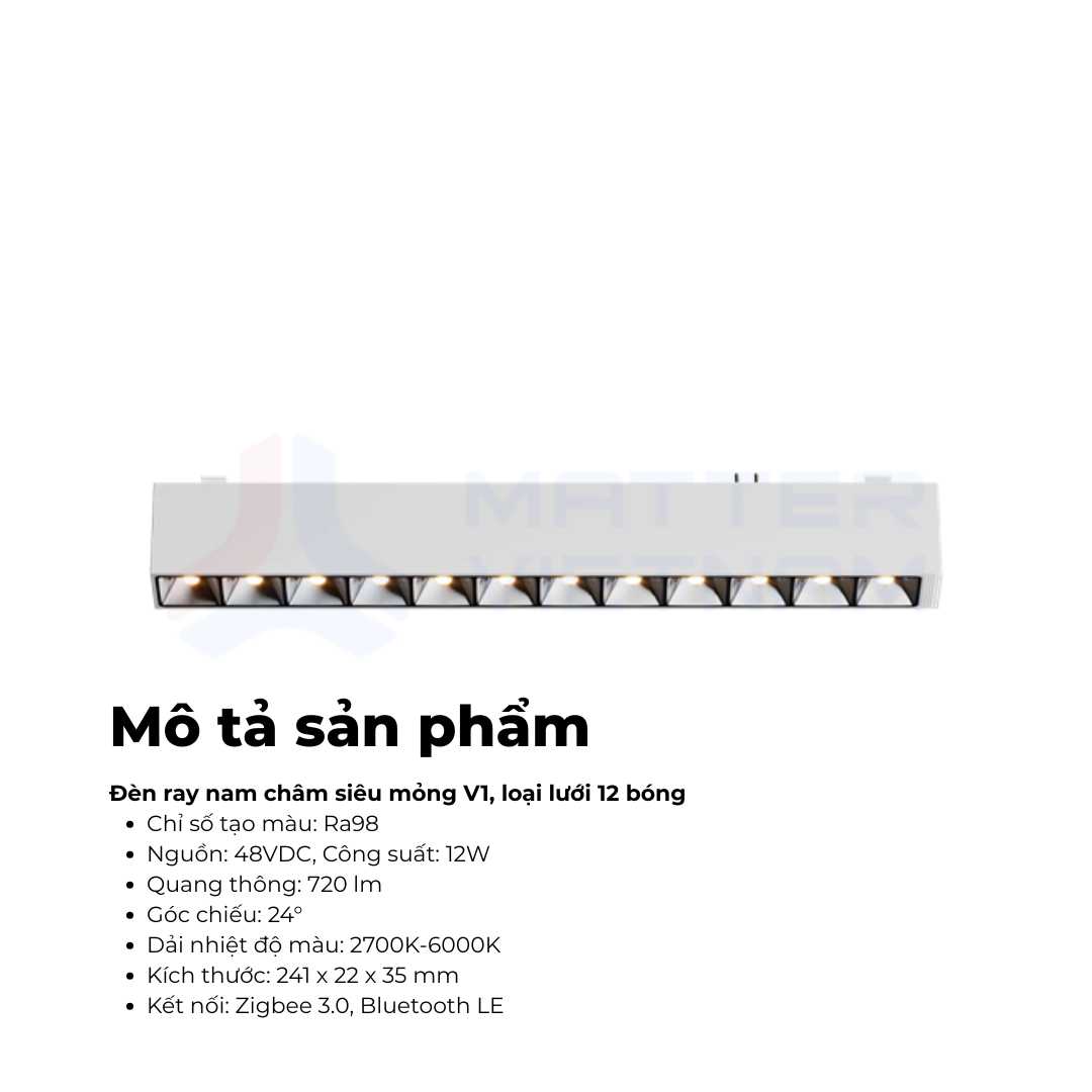 Đèn LED ray siêu mỏng Aqara V1 - Grille 12 bóng - Trắng (2) Đèn LED ray siêu mỏng Aqara V1 - Grille 12 bóng - Trắng (2)