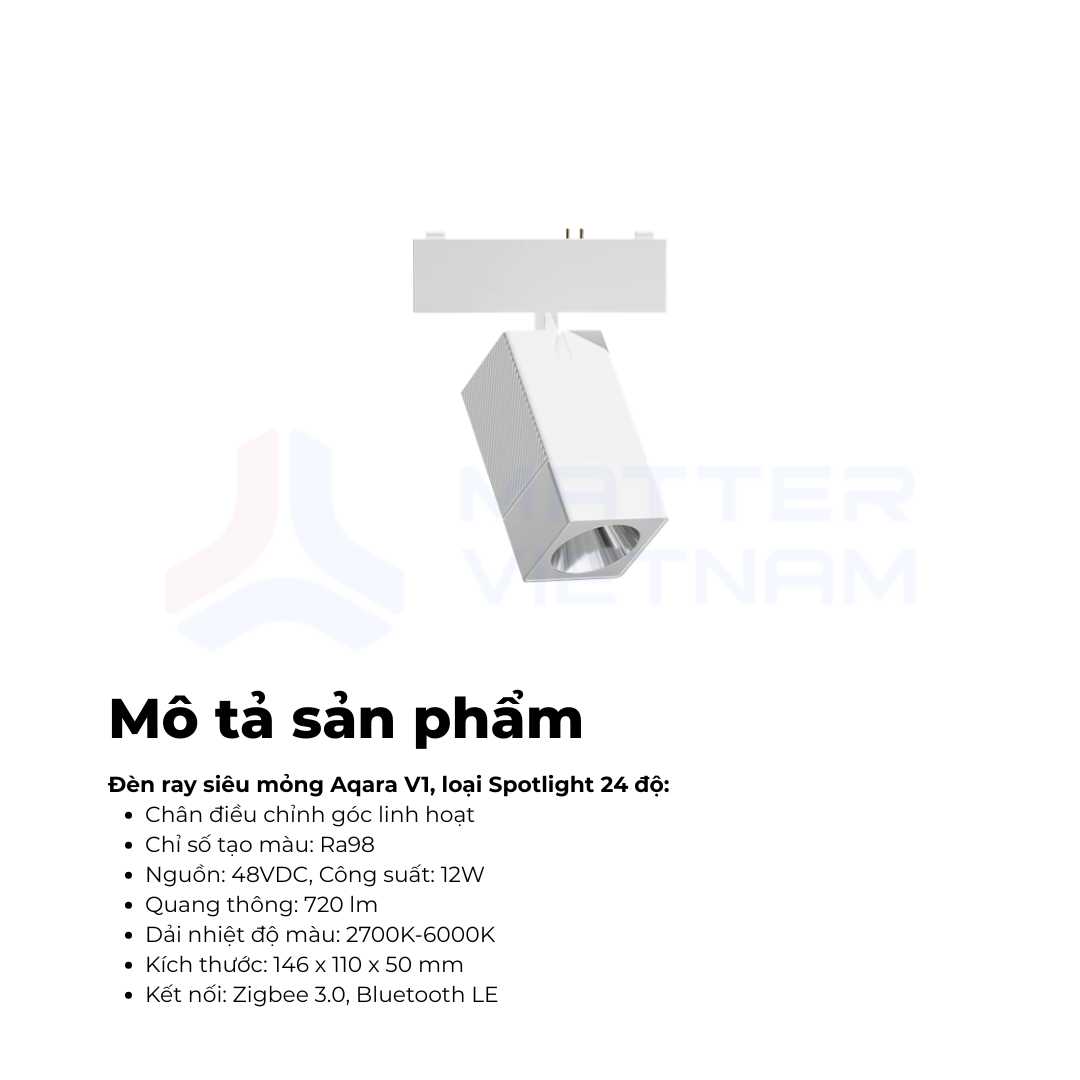 Đèn LED ray siêu mỏng Aqara V1 - Spotlight 24 độ - Trắng (2) Đèn LED ray siêu mỏng Aqara V1 - Spotlight 24 độ - Trắng (2)