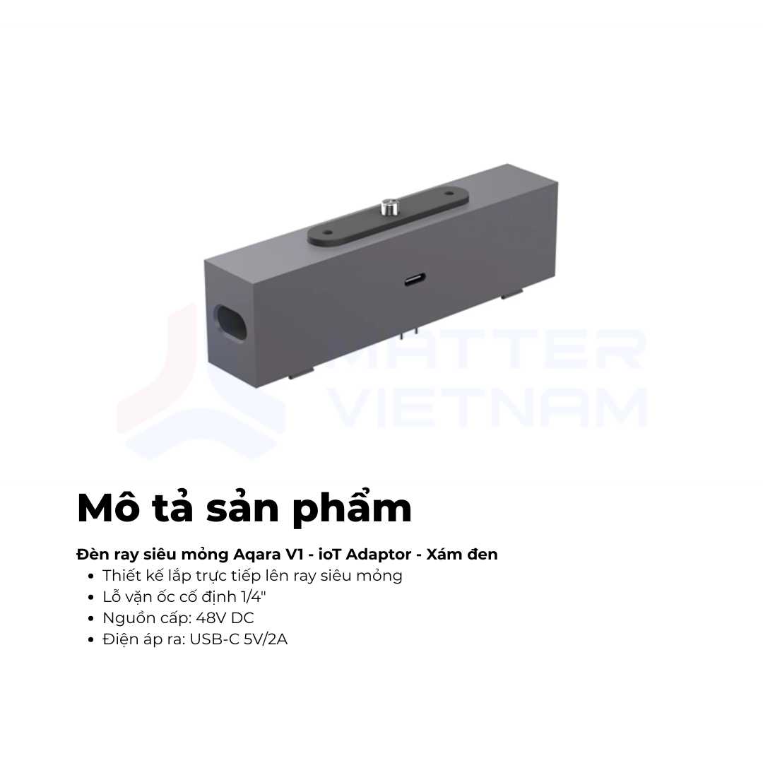 Đèn ray siêu mỏng Aqara V1 - ioT Adaptor - Xám đen (2) Đèn ray siêu mỏng Aqara V1 - ioT Adaptor - Xám đen (2)