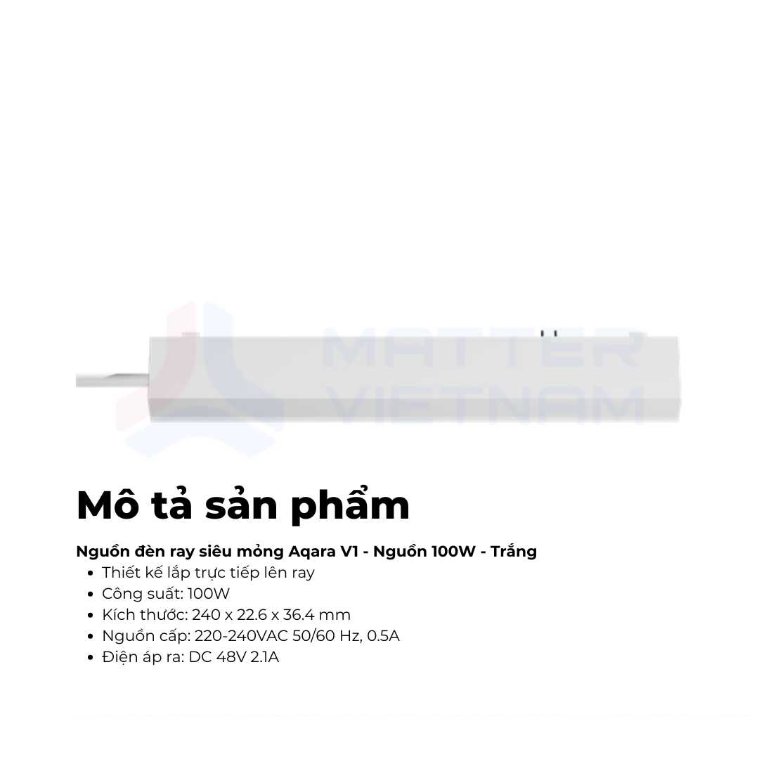 Nguồn đèn ray siêu mỏng Aqara V1 - Nguồn 100W - Trắng (2) Nguồn đèn ray siêu mỏng Aqara V1 - Nguồn 100W - Trắng (2)