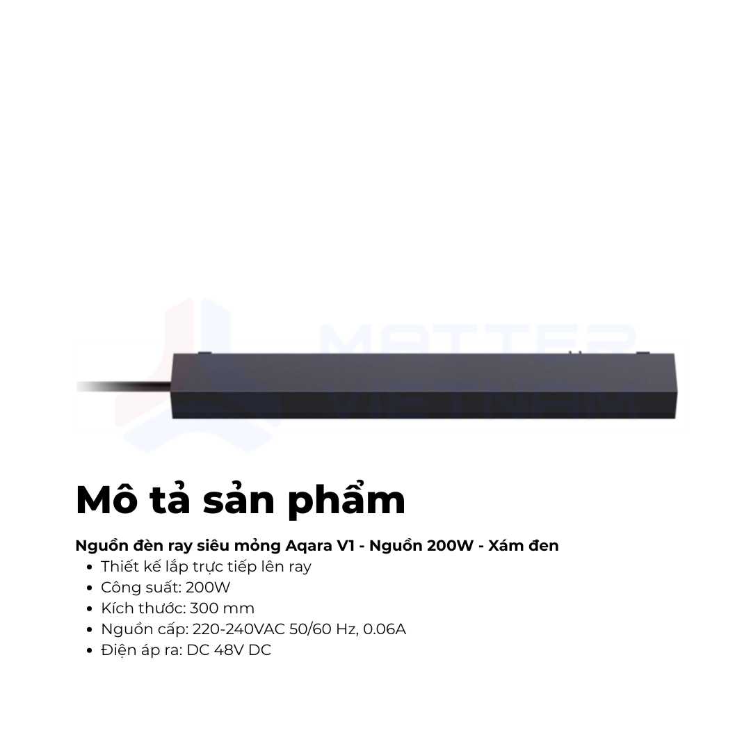 Nguồn đèn ray siêu mỏng Aqara V1 - Nguồn 200W - Xám đen (2) Nguồn đèn ray siêu mỏng Aqara V1 - Nguồn 200W - Xám đen (2)