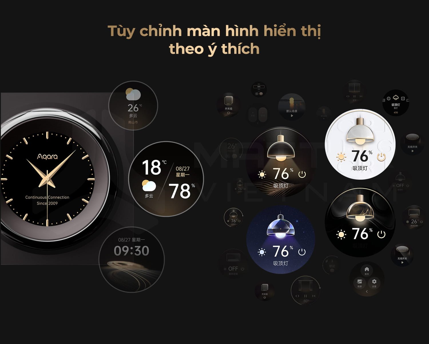 Công tắc vuông cảm ứng núm vặn Aqara Magic Knob V1 7 Tùy chỉnh giao diện Công tắc núm vặn Aqara Magic Knob V1