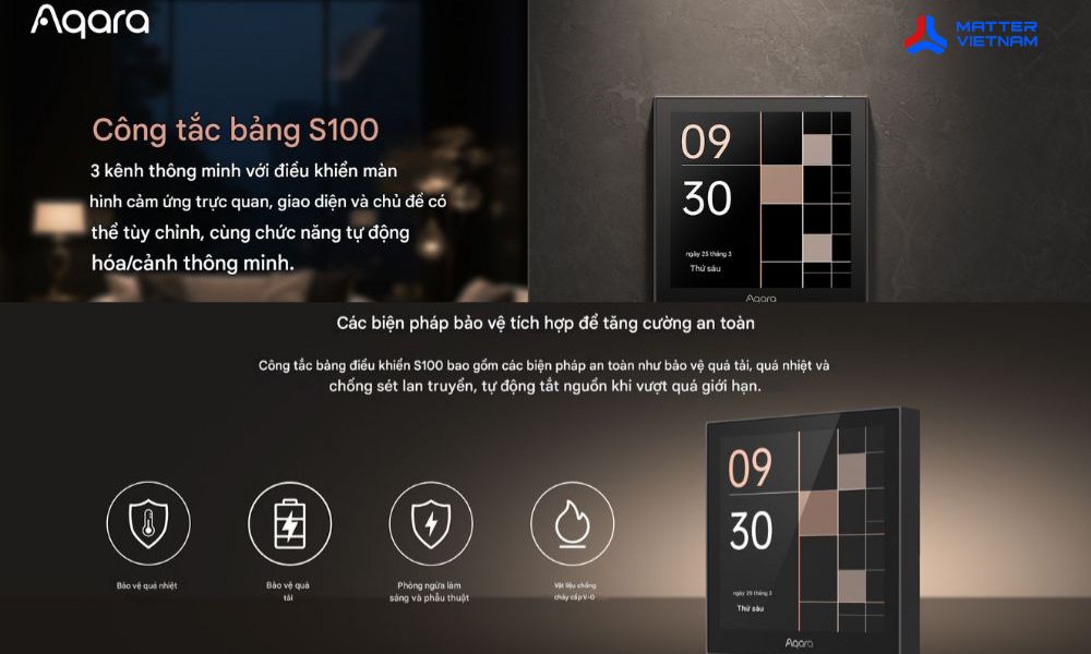 Công tắc vuông màn hình cảm ứng Aqara S100 - Aqara Panel Switch S100 (MP-K04D) 6 Kết nối mượt mà với các thiết bị nhà thông minh khác
