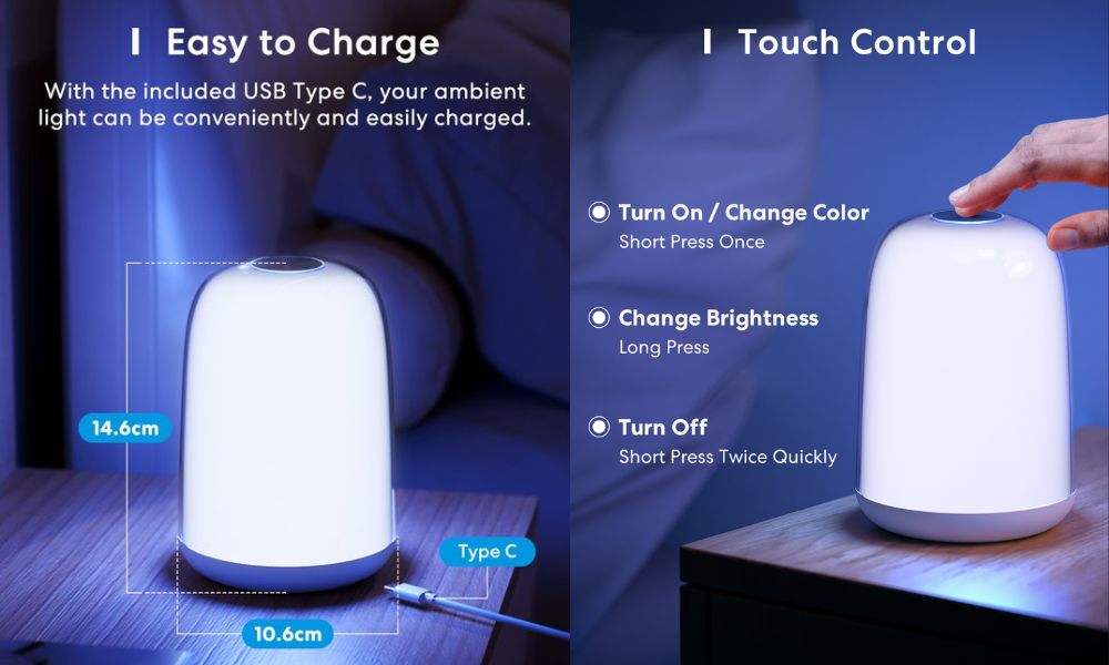 Đèn ngủ thông minh Meross MSL430J - Smart Wi-Fi Ambient Light MSL430J (MSL430JHK-EU) 4 Điều khiển mọi lúc mọi nơi