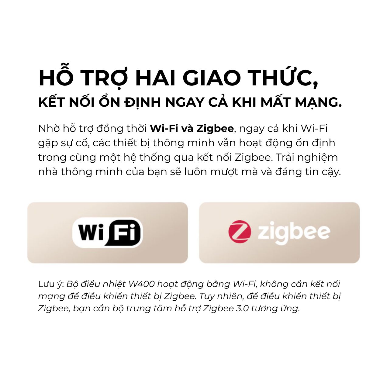 Bộ điều nhiệt Aqara W400 (VRF) Zigbee, Apple Homekit - Aqara Thermostat W400 (WT-A01D) 5 Kết nối ổn định và linh hoạt