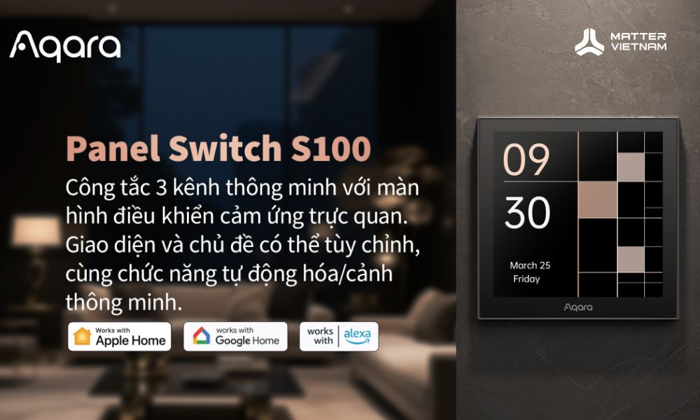 Công tắc vuông màn hình cảm ứng Aqara S100 - Aqara Panel Switch S100 (MP-K04D) 2 Công tắc màn hình cảm ứng Aqara S100 EU
