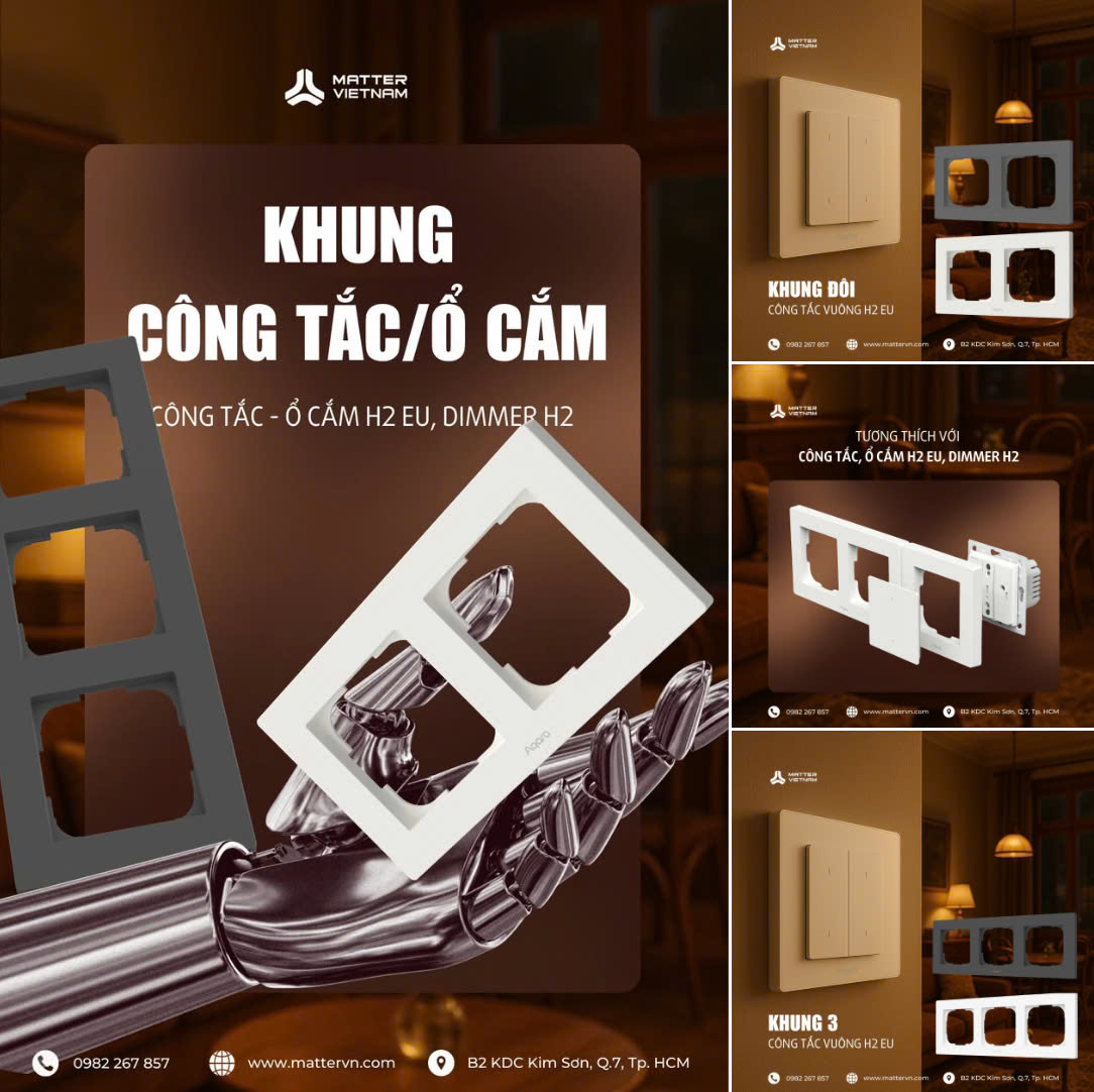 Đặc điểm nổi bật Khung công tắc âm tường Công tắc vuông Aqara - Aqara Smart Wall Switch Frame