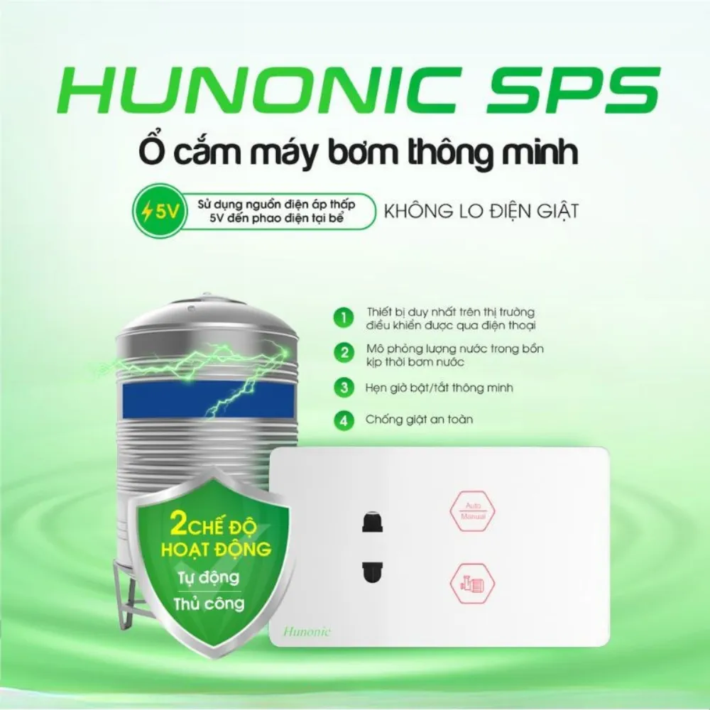 o cam may bom chong giat hunonic sps 4