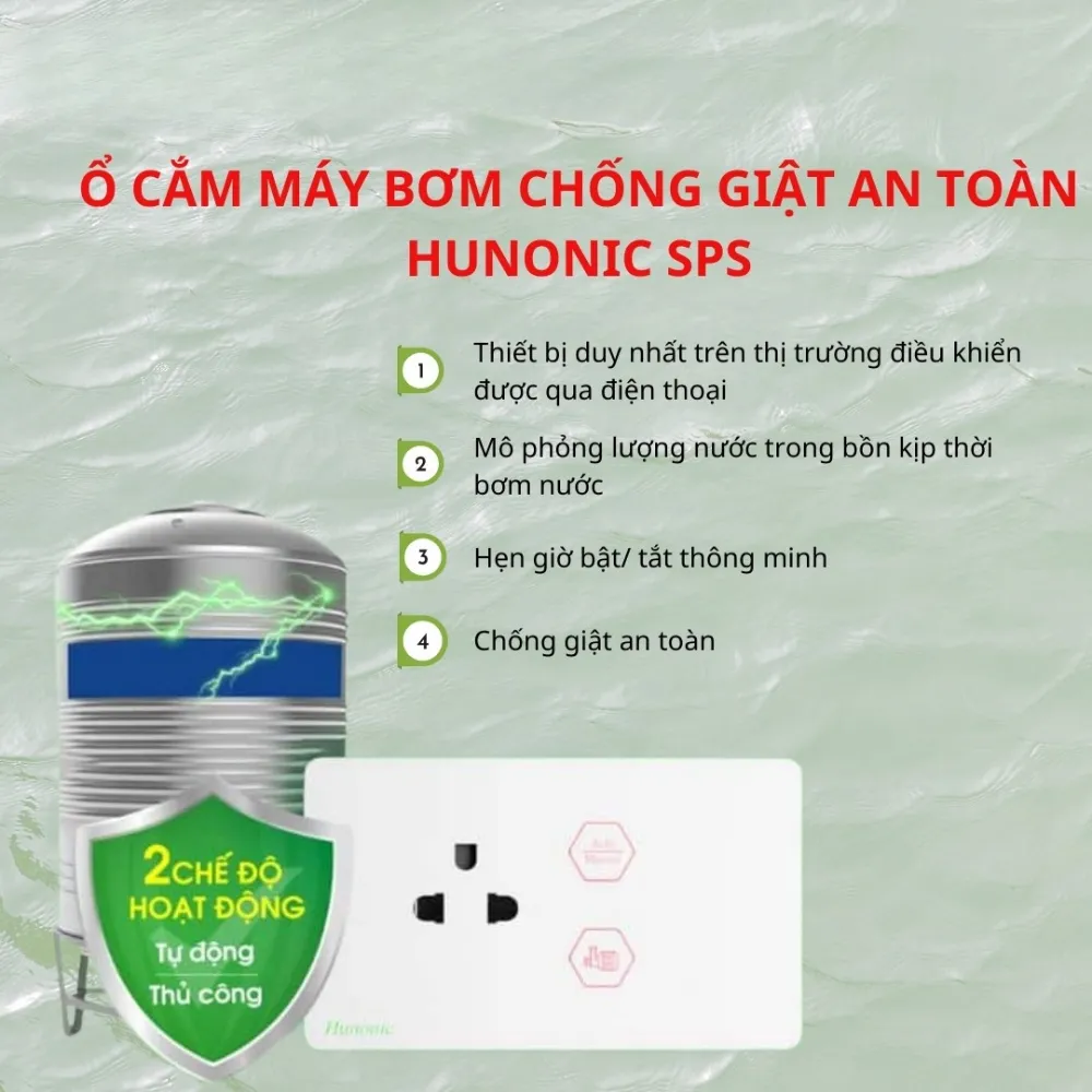 o cam may bom chong giat hunonic sps 6