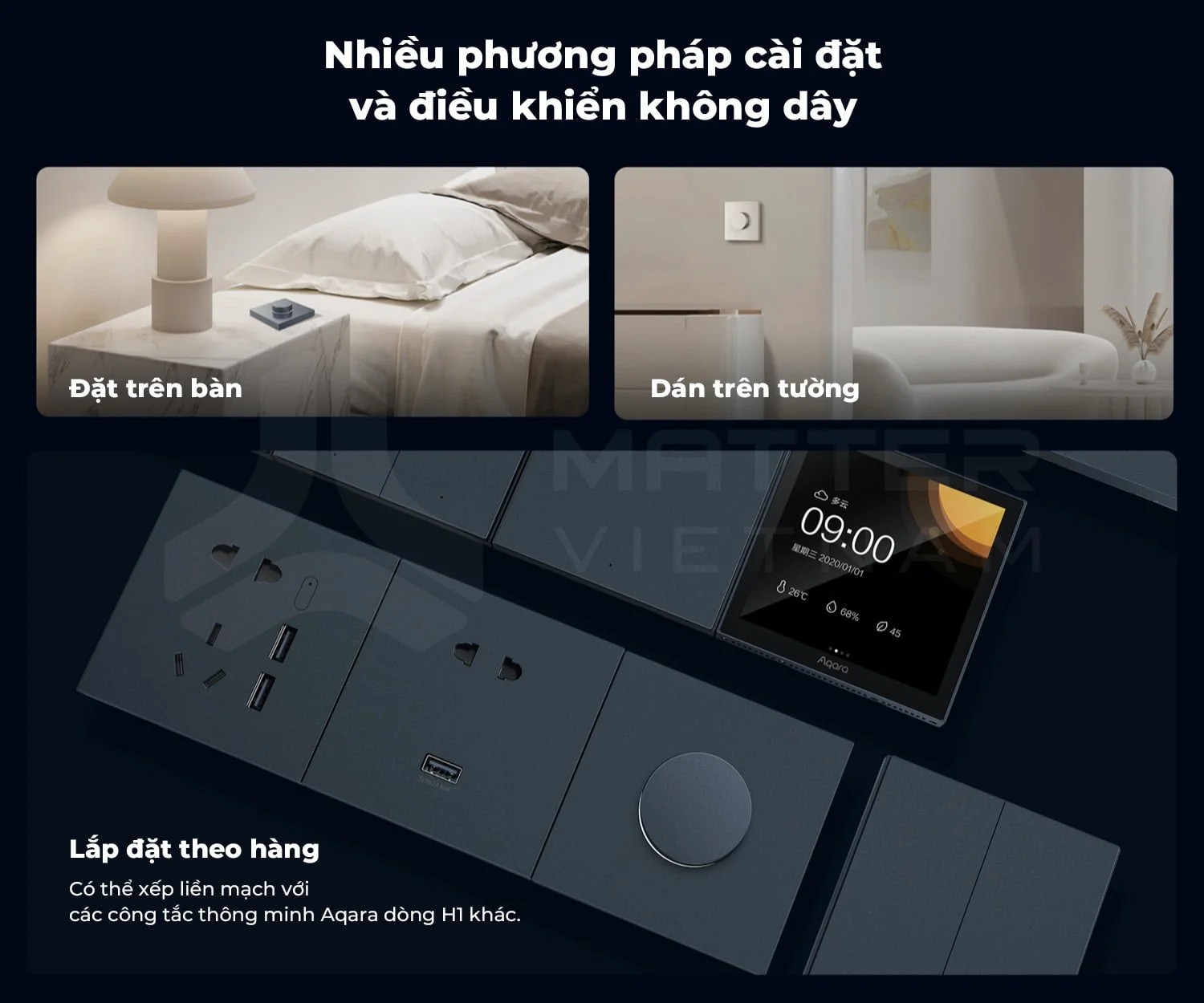 C&ocirc;ng tắc xoay &acirc;m tường dimmer Aqara H1 - Aqara Smart Rotary Knob H1 (AQDMH1)