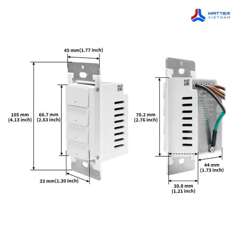 C&ocirc;ng tắc cảm biến hiện diện chữ nhật Aqara H2 (Trắng)