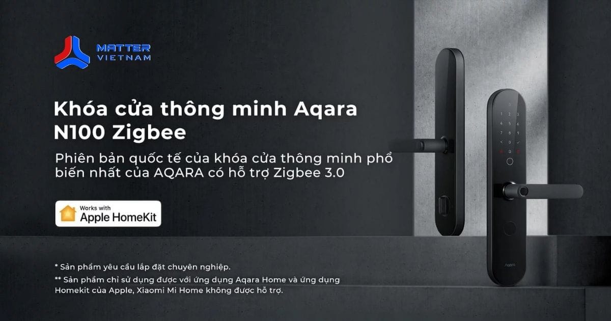 Kh&oacute;a th&ocirc;ng minh t&iacute;ch hợp chu&ocirc;ng, hỗ trợ HomeKit - Aqara N100 Zigbe