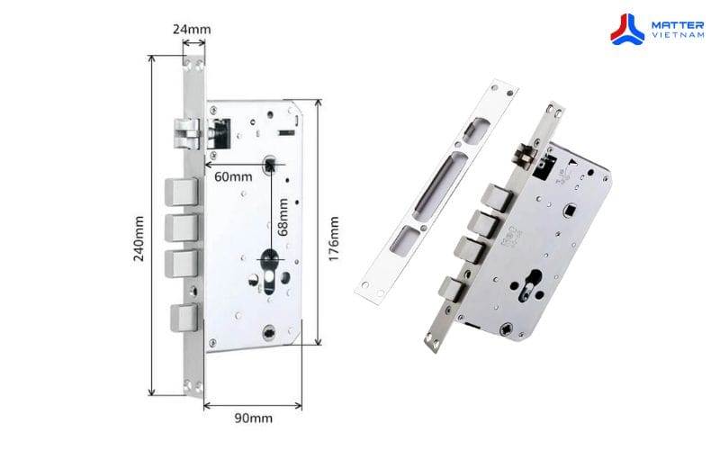 L&otilde;i kh&oacute;a cửa gỗ 6068 - PKLOBS-6068
