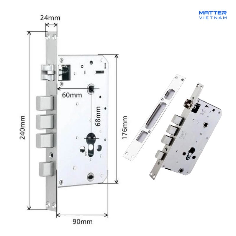 L&otilde;i kh&oacute;a cửa gỗ, cửa nh&ocirc;m d&ugrave;ng cho kh&oacute;a th&ocirc;ng minh Aqara, TTLock, Xiaomi Lockin