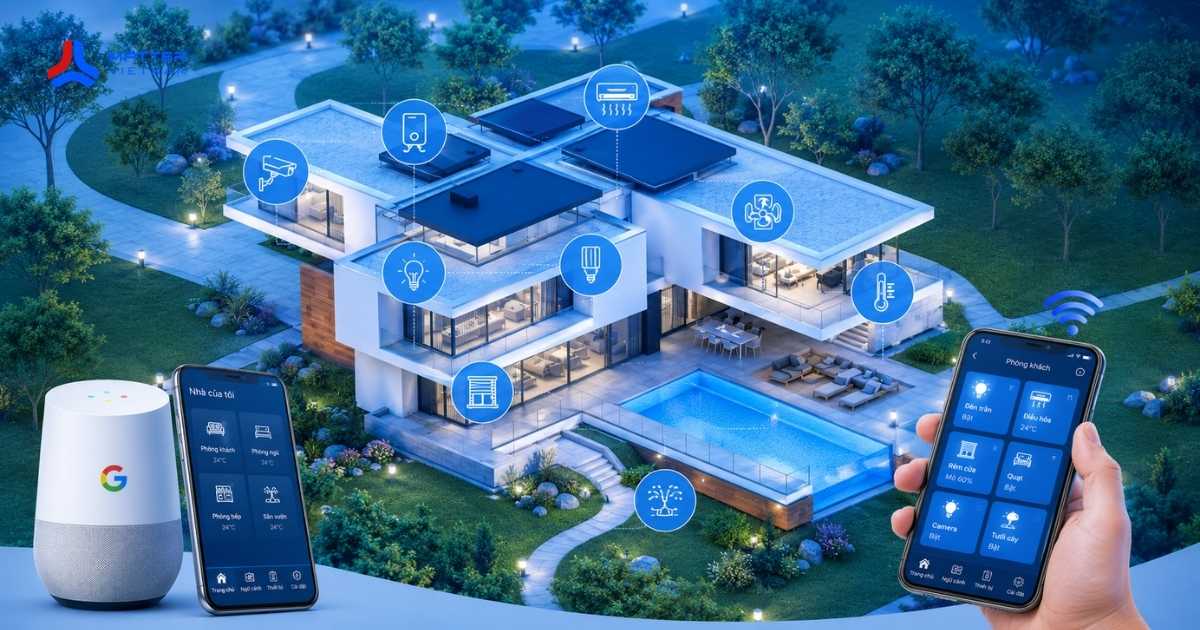 M&ocirc; h&igrave;nh biệt thự th&ocirc;ng minh 3 tầng cao cấp