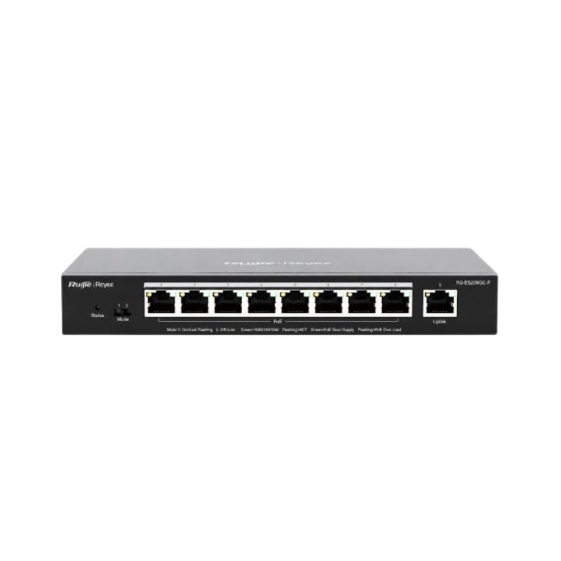 Switch Quản l&yacute; Ruijie 9 Port POE 120W (RG-ES209GC-P)