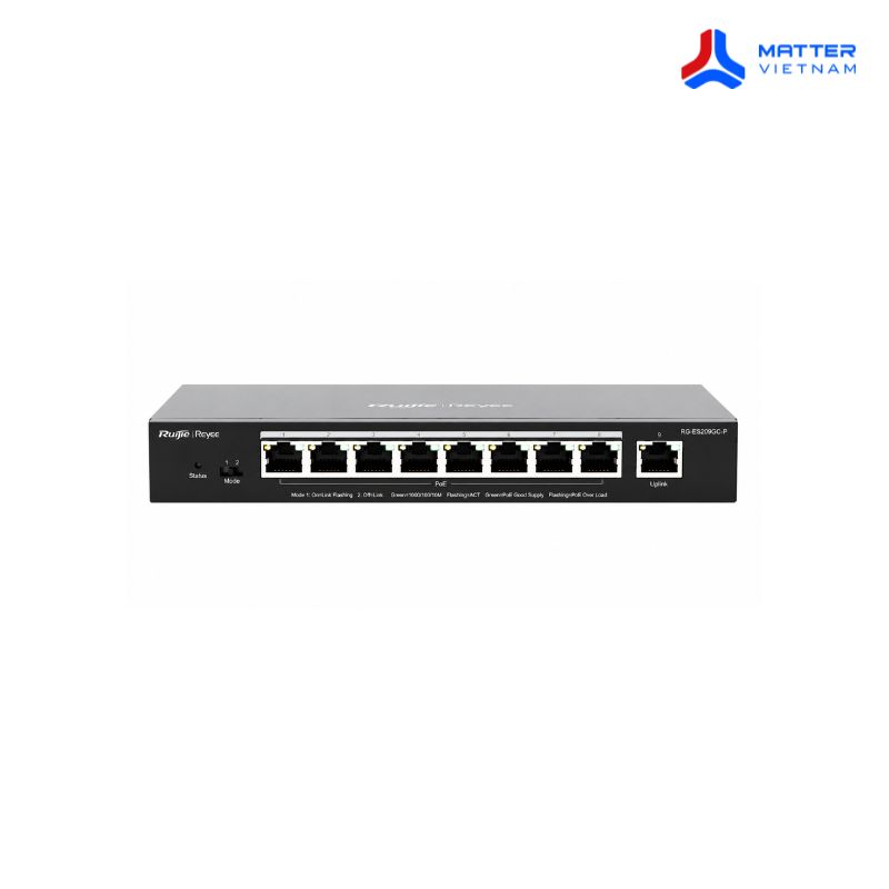 Switch Quản l&yacute; Ruijie 9 Port POE 120W