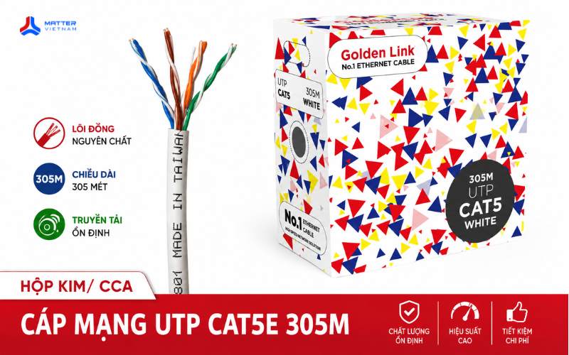 Tổng quan sản phẩm Cáp mạng Golden Link Cat 5E UTP