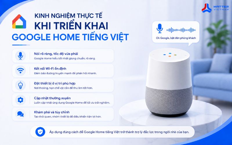 Kinh nghiệm thực tế khi triển khai Google Home tiếng Việt