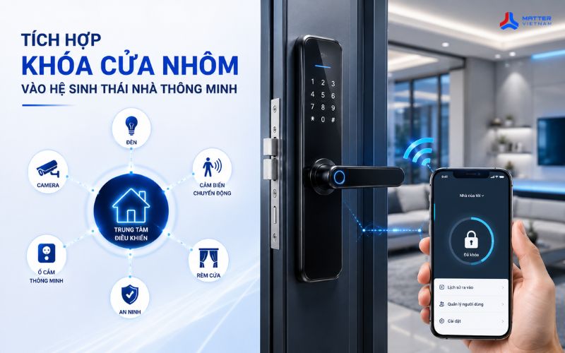 Tích hợp khóa cửa nhôm vào hệ sinh thái nhà thông minh