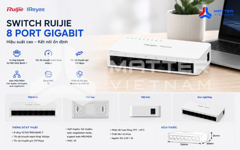 Switch Ruijie 8 Port Gigabit