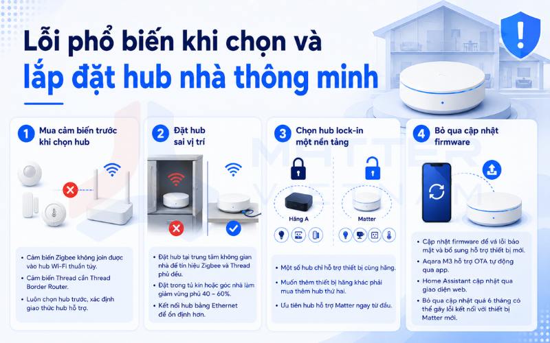 Lỗi phổ biến khi chọn và lắp đặt hub nhà thông minh