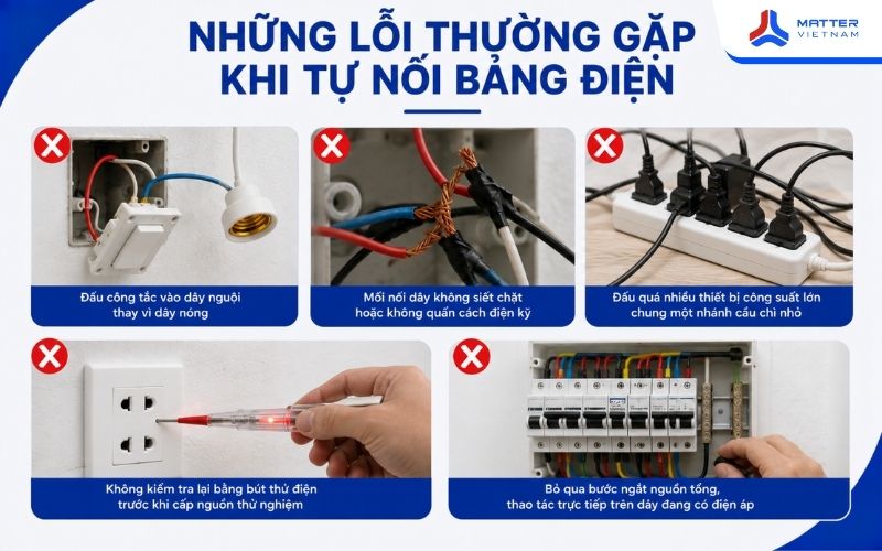 Những lỗi thường gặp khi tự nối bảng điện