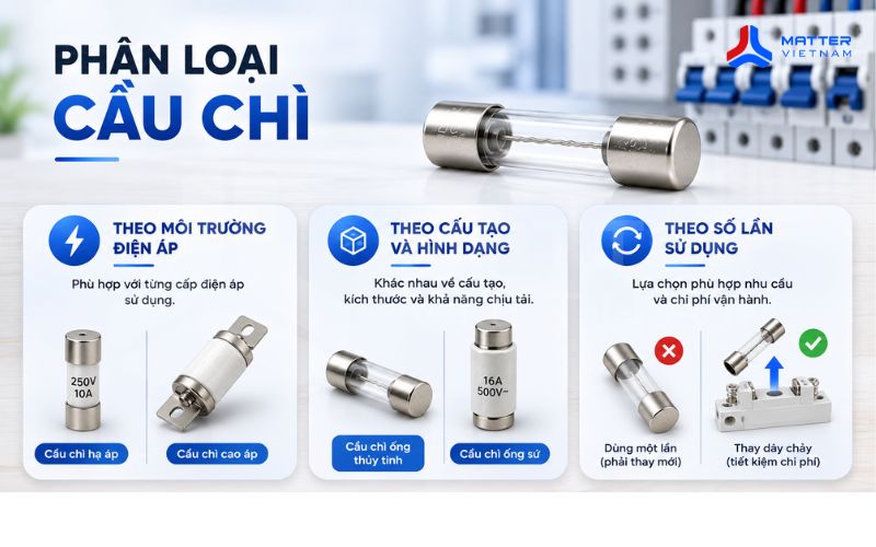 Phân loại cầu chì phổ biến hiện nay