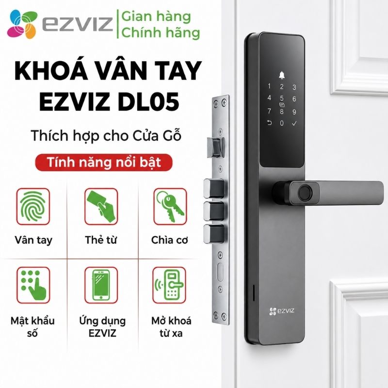 Kh&oacute;a th&ocirc;ng minh Ezviz DL05 (CS-DL05-R200-WBCP-GR)