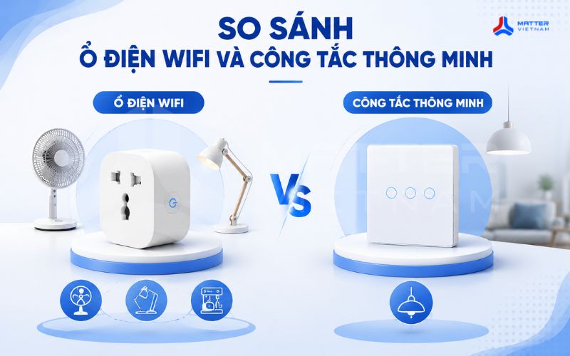 So sánh ổ điện wifi và công tắc thông minh