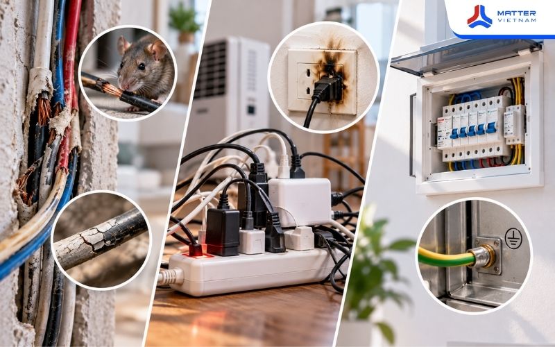 Nguyên nhân phổ biến gây mất an toàn điện trong nhà