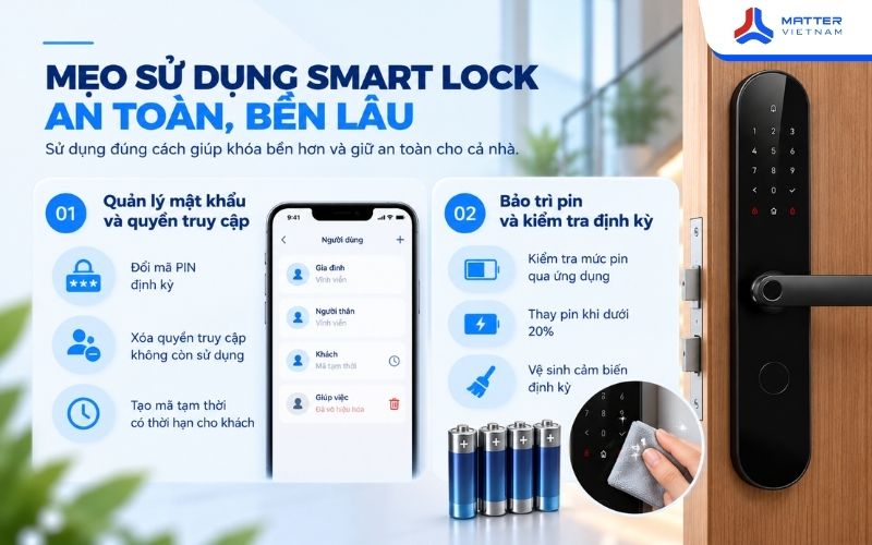 Mẹo sử dụng smart lock an toàn, bền lâu