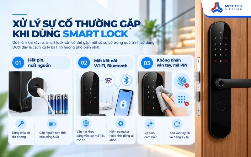 Xử lý sự cố thường gặp khi dùng smart lock